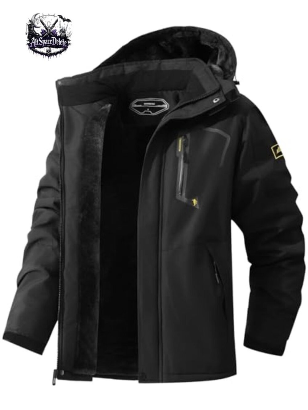 Men's Waterproof Ski Jacket Winter Coat Fleece Lined Detachable Hood